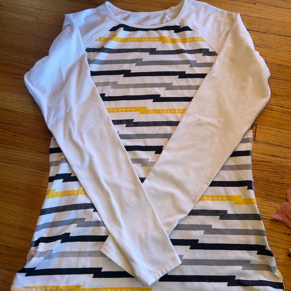 Nike Pro Dri-FIT White Shirt with Black and Yellow Accents